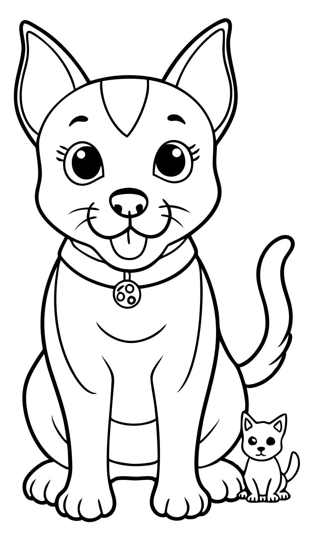 printable dog and cat coloring pages